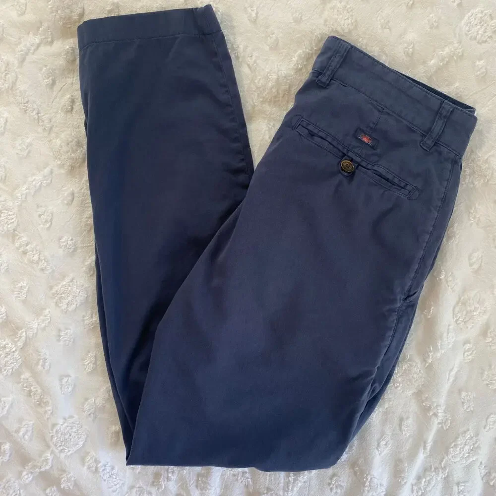Faherty Mens Size 29x30 Pants Cotton Blend Coastal Preppy Navy Blue